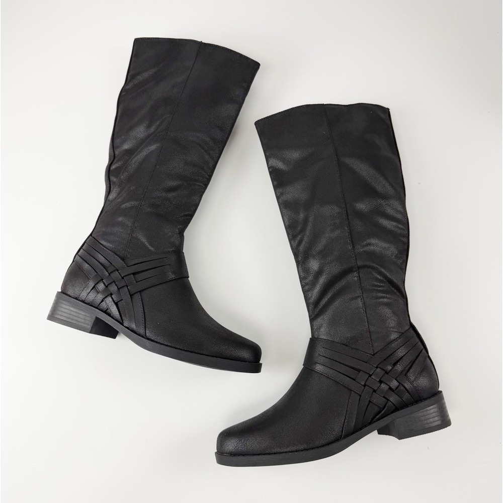 Journee Collection Boots Womens 6.5 Black Meg Knee High Boots NEW